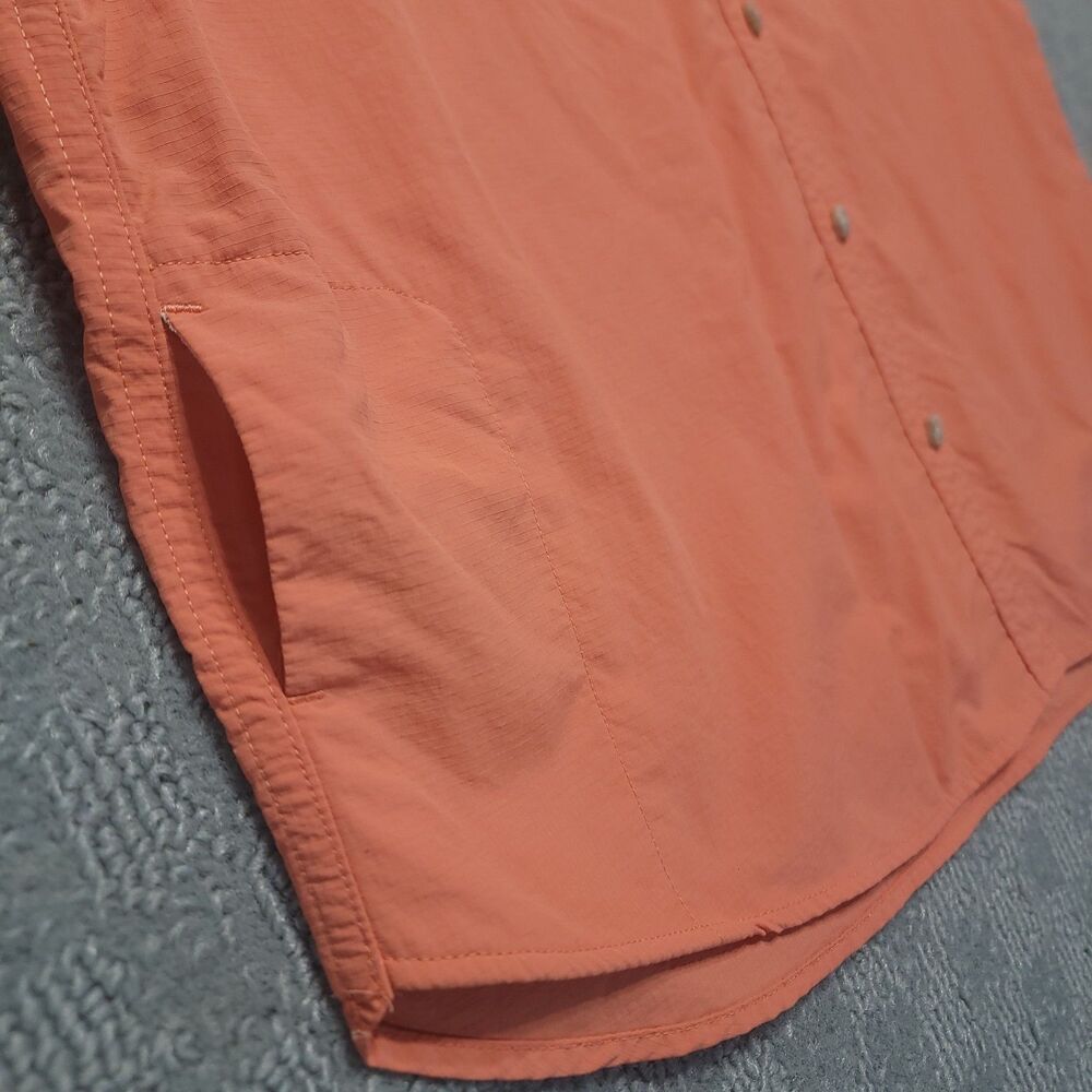 Eddie Bauer Shirt Womens M Coral Button Up Short Sleeve Classic Mountain Ripstop - Picture 4 of 10